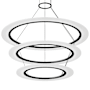 Sonneman Arctic Rings 3 Light 37" Wide LED Ring Chandelier Satin Black
