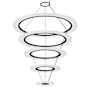 Sonneman Arctic Rings 5 Light 37" Wide LED Ring Chandelier Satin Black