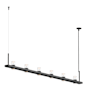 Sonneman Intervals 97" Wide Pillar Candle Linear Chandelier Satin Black / Clear Glass