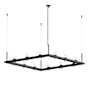 Sonneman Intervals 56" Wide Pillar Candle Chandelier Satin Black / Clear Glass