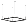 Sonneman Intervals 56" Wide Pillar Candle Chandelier Satin Black / Clear Glass