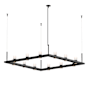 Sonneman Intervals 56" Wide Pillar Candle Chandelier Satin Black / Etched Glass