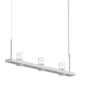 Sonneman Intervals 49" Wide Pillar Candle Linear Chandelier Satin White / Clear Glass