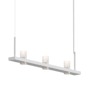 Sonneman Intervals 49" Wide Pillar Candle Linear Chandelier Satin White / Etched Glass