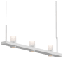 Sonneman Intervals 49" Wide Pillar Candle Linear Chandelier Satin White / Etched Glass