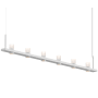 Sonneman Intervals 97" Wide Pillar Candle Linear Chandelier Satin White / Etched Glass
