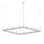 Sonneman Intervals 56" Wide Pillar Candle Chandelier Satin White / Clear Glass