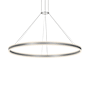Sonneman Double Corona 59" Wide Suspension Pendant Bright Satin Aluminum