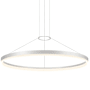 Sonneman Corona 48" LED Pendant with Frosted Shade Bright Satin Aluminum