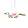 Sonneman Light Guide Ring 9 Light 48-1/4" Wide Full Sized Pendant Satin White / Apricot Interior