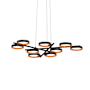 Sonneman Light Guide Ring 9 Light 48-1/4" Wide Full Sized Pendant Satin Black / Apricot Interior