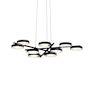 Sonneman Light Guide Ring 9 Light 48-1/4" Wide Full Sized Pendant Satin Black / White Interior