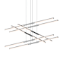 Sonneman Tik-Tak 47-1/2" Wide LED Three Tier Linear Chandelier with Optical Acrylic Shades Polished Chrome