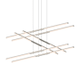 Sonneman Tik-Tak 47-1/2" Wide LED Three Tier Linear Chandelier with Optical Acrylic Shades Satin Nickel