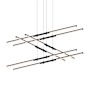 Sonneman Tik-Tak 47-1/2" Wide LED Three Tier Linear Chandelier with Optical Acrylic Shades Satin Black