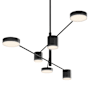 Sonneman Counterpoint 45" Wide Integrated LED Chandelier with Optical Acrylic Shades Satin Black