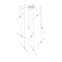 Sonneman Ballet 9 Light 21" Wide LED Abstract Multi Light Pendant with Flush Mounted Arms Bright Satin Aluminum
