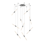Sonneman Ballet 9 Light 21" Wide LED Abstract Multi Light Pendant with Flush Mounted Arms Satin Black