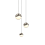 Sonneman Grapes 3 Light 9" Wide LED Suspension Multi Light Pendant Satin Nickel