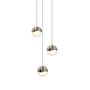 Sonneman Grapes 3 Light 8" Wide LED Suspension Multi Light Pendant Satin Nickel