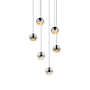 Sonneman Grapes 6 Light 11" Wide LED Suspension Multi Light Pendant Polished Chrome