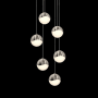 Sonneman Grapes 6 Light 12" Wide LED Suspension Multi Light Pendant Satin Nickel