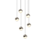 Sonneman Grapes 6 Light 11" Wide LED Suspension Multi Light Pendant Satin Nickel