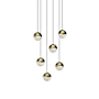 Sonneman Grapes 6 Light 11" Wide LED Suspension Multi Light Pendant Brass