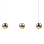Sonneman Grapes 3 Light 38" Wide LED Suspension Linear Pendant Polished Chrome