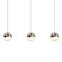 Sonneman Grapes 3 Light 38" Wide LED Suspension Linear Pendant Satin Nickel