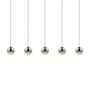Sonneman Grapes 5 Light 37" Wide LED Suspension Linear Pendant Polished Chrome
