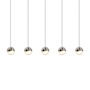 Sonneman Grapes 5 Light 37" Wide LED Suspension Linear Pendant Satin Nickel