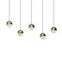 Sonneman Grapes 5 Light 37" Wide LED Suspension Linear Pendant Brass