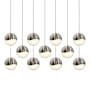Sonneman Grapes 11 Light 38" Wide LED Suspension Linear Pendant Satin Nickel