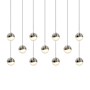 Sonneman Grapes 11 Light 37" Wide LED Suspension Linear Pendant Satin Nickel