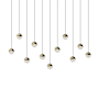 Sonneman Grapes 11 Light 37" Wide LED Suspension Linear Pendant Brass