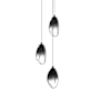 Sonneman Liquid 3 Light 14" Wide Full Sized Pendant Satin Black / Smoke Fade