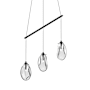 Sonneman Liquid 3 Light 36-1/2" Wide Full Sized Pendant Satin Black / Clear