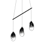 Sonneman Liquid 3 Light 36-1/2" Wide Full Sized Pendant Satin Black / Smoke Fade