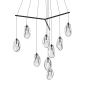 Sonneman Liquid 9 Light 51" Wide Full Sized Pendant Satin Black / Clear