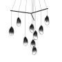 Sonneman Liquid 9 Light 51" Wide Full Sized Pendant Satin Black / Smoke Fade