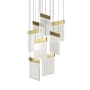 Sonneman V Panels 17" Wide Suspension Multi Light Pendant Brass / Clear