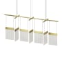 Sonneman V Panels 56" Wide Suspension Linear Pendant Brass / Clear