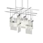 Sonneman V Panels 47" Wide Suspension Multi Light Pendant Polished Chrome / Clear