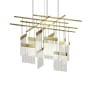 Sonneman V Panels 47" Wide Suspension Multi Light Pendant Brass / Clear