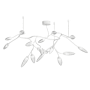 Sonneman Vines 17 Light 55" Wide LED Semi-Flush Ceiling Fixture - 277 Satin White