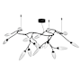 Sonneman Vines 17 Light 55" Wide LED Semi-Flush Ceiling Fixture - 277 Satin Black