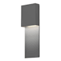 Sonneman Flat Box 17" Tall Integrated LED Outdoor Wall Sconce with an Aluminum Shade - ADA Compliant Textured Gray