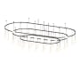 Sonneman Suspenders 94" Wide LED Racetrack Chandelier Satin Black / White