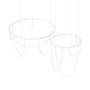 Sonneman Suspenders 82" Wide LED Offset Ring Chandelier Satin White / Frosted